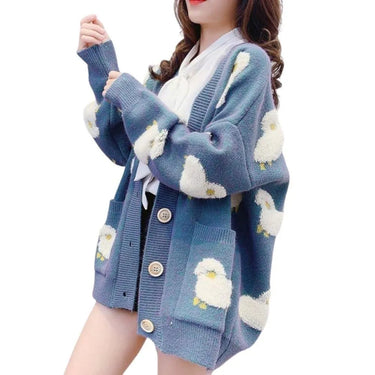Fluffy Sheep Cardigan: Sheep print with a tufted texture from NSE Imports #2.